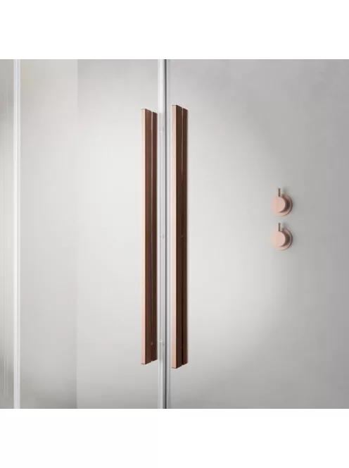 Radaway Furo Brushed Copper KDJ szögletes szálcsiszolt réz zuhanykabin 120x120 átlátszó balos