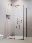 Radaway Furo Brushed Copper KDJ szögletes szálcsiszolt réz zuhanykabin 140x75 átlátszó balos