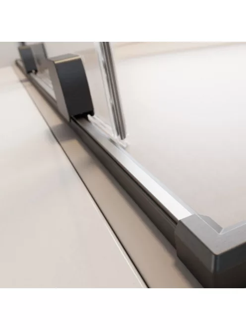 Radaway Furo Brushed GunMetal KDJ szögletes szálcsiszolt fegyvermetál zuhanykabin 120x90 átlátszó balos