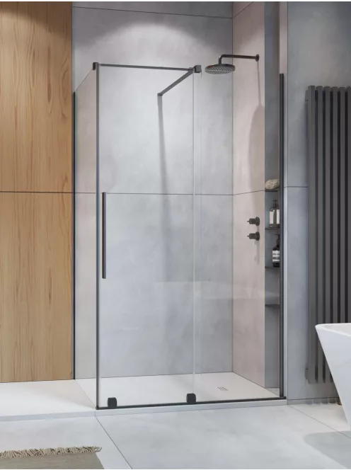Radaway Furo Brushed GunMetal KDJ szögletes szálcsiszolt fegyvermetál zuhanykabin 140x80 átlátszó jobbos