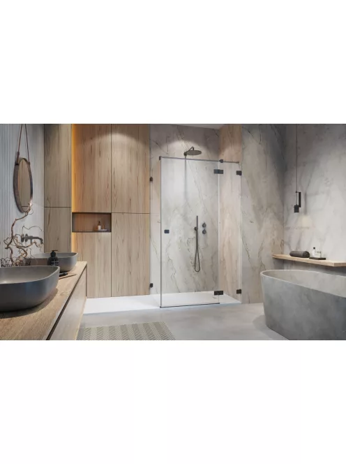 Radaway Essenza Pro Brushed GunMetal KDJ szögletes szálcsiszolt fegyvermetál zuhanykabin 100x75 átlátszó balos