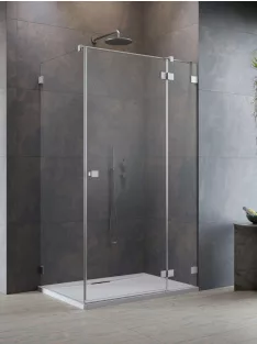  Radaway Essenza Pro Brushed Nickel KDJ szögletes szálcsiszolt króm zuhanykabin 80x75 átlátszó jobbos