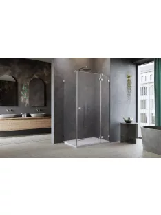   Radaway Essenza Pro Brushed Nickel KDJ szögletes szálcsiszolt króm zuhanykabin 80x80 átlátszó jobbos