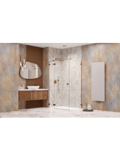   Radaway Essenza Pro Brushed Copper KDJ szögletes szálcsiszolt réz zuhanykabin 100x100 átlátszó jobbos