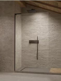   Radaway Modo SL II Black Walk-in fekete zuhanyfal 85 átlátszó balos