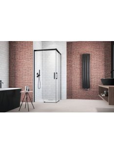   Radaway Idea Black KDD szögletes fekete zuhanykabin 110x75 átlátszó