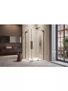   Radaway Furo SL Black KDD szögletes fekete zuhanykabin 100x100 átlátszó