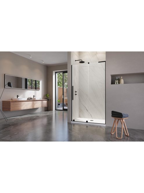 Radaway Furo SL Black DWJ fekete zuhanyajtó 90 átlátszó balos