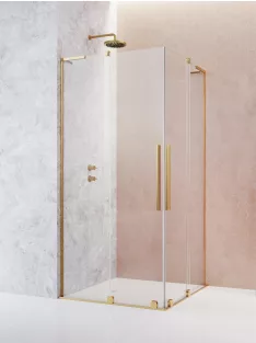   Radaway Furo SL Gold KDD szögletes arany zuhanykabin 120x120 átlátszó