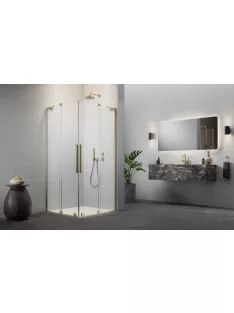   Radaway Furo SL Brushed Gold KDD szögletes szálcsiszolt arany zuhanykabin 80x80 átlátszó