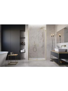   Radaway Furo SL Brushed Gold DWJ szálcsiszolt arany zuhanyajtó 120 átlátszó jobbos