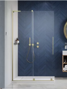   Radaway Furo SL Brushed Gold Walk-in szálcsiszolt arany zuhanyfal 100 átlátszó balos