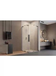   Radaway Furo SL Brushed Gunmetal KDD szögletes szálcsiszolt fegyvermetál zuhanykabin 80x80 átlátszó