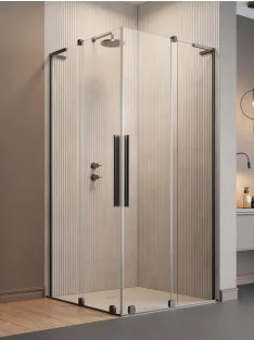   Radaway Furo SL Brushed Gunmetal KDD szögletes szálcsiszolt fegyvermetál zuhanykabin 120x120 átlátszó