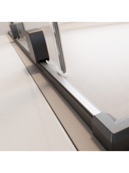 Radaway Furo SL Brushed Gunmetal DWJ szálcsiszolt fegyvermetál zuhanyajtó 120 átlátszó jobbos