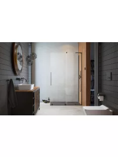   Radaway Furo SL Brushed GunMetal Walk-in szálcsiszolt fegyvermetál zuhanyfal 110 átlátszó jobbos