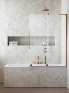   Radaway Furo SL Brushed Copper PND II szálcsiszolt réz kádparaván 100 átlátszó balos