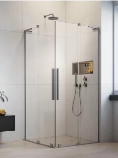   Radaway Furo SL Brushed Nickel KDD szögletes szálcsiszolt króm zuhanykabin 110x110 átlátszó