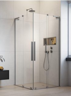   Radaway Furo SL Brushed Nickel KDD szögletes szálcsiszolt króm zuhanykabin 120x120 átlátszó