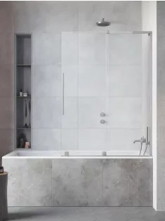   Radaway Furo SL Brushed Nickel PND II szálcsiszolt króm kádparaván 100 átlátszó balos