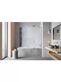   Radaway Furo SL Brushed Nickel PND II szálcsiszolt króm kádparaván 100 átlátszó jobbos