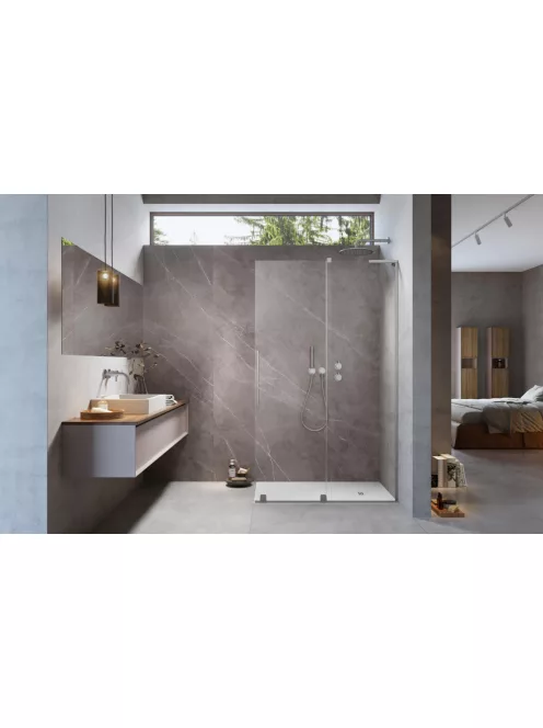 Radaway Furo SL Brushed Nickel Walk-in szálcsiszolt króm zuhanyfal 90 átlátszó jobbos