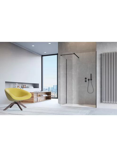 Radaway Modo New Black III Walk-in fekete zuhanyfal 50x50 átlátszó