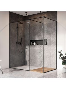   Radaway Modo New Black III Frame Walk-in fekete zuhanyfal 50x50 átlátszó