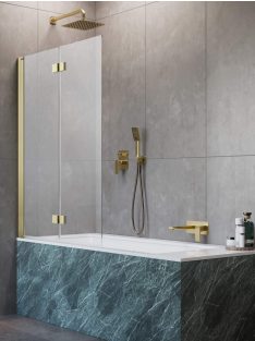   Radaway Nes ﻿Brushed Gold PND I ﻿szálcsiszolt arany kádparaván 110 átlátszó balos