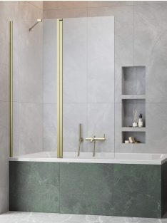   Radaway Nes ﻿Brushed Gold PND II﻿ szálcsiszolt arany kádparaván 130 átlátszó jobbos
