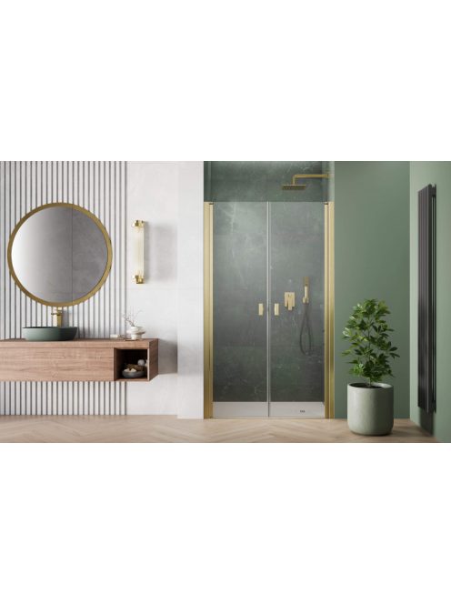 Radaway Nes ﻿Brushed Gold DWD I﻿ szálcsiszolt arany zuhanyajtó 120 átlátszó