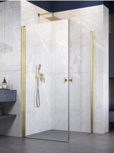   Radaway Nes ﻿Brushed Gold KDD I﻿ szögletes szálcsiszolt arany zuhanykabin 80x90 átlátszó
