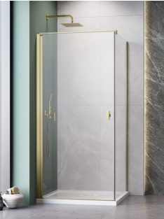   Radaway Nes Brushed Gold KDJ I szögletes szálcsiszolt arany zuhanykabin 90x100 átlátszó jobbos