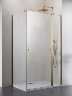   Radaway Nes ﻿Brushed Gold KDJ II﻿ szögletes szálcsiszolt arany zuhanykabin 110x80 átlátszó jobbos