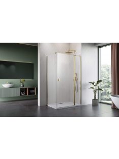   Radaway Nes ﻿Brushed Gold KDJ II﻿ szögletes szálcsiszolt arany zuhanykabin 110x100 átlátszó jobbos