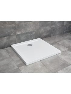   Radaway Doros Stone C szögletes lapos zuhanytálca 90x90 fekete, ajándék szifonnal