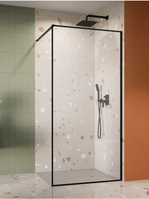 Radaway ﻿Modo F II Black Walk-in fekete zuhanyfal 95 átlátszó