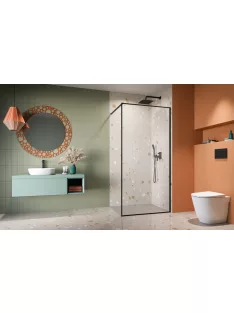   Radaway ﻿Modo F II Black Walk-in fekete zuhanyfal 140 átlátszó