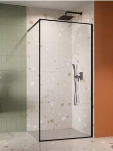   Radaway ﻿Modo F II Black Walk-in fekete zuhanyfal 140 átlátszó