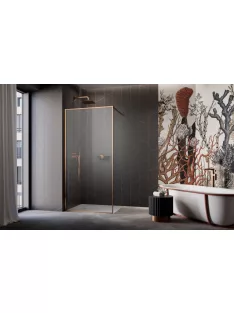   Radaway Modo F II Brushed Copper Walk-in szálcsiszolt réz zuhanyfal 75 átlátszó