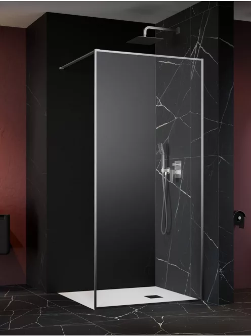 Radaway ﻿Modo F II Brushed Nickel Walk-in szálcsiszolt króm zuhanyfal 155 átlátszó