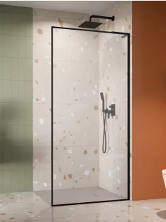   Radaway ﻿Modo F SL II Black Walk-in fekete zuhanyfal 100 átlátszó balos