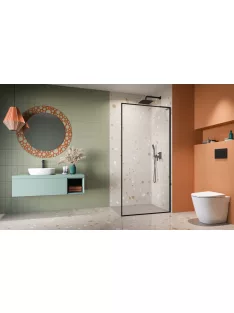   Radaway ﻿Modo F SL II Black Walk-in fekete zuhanyfal 100 átlátszó jobbos
