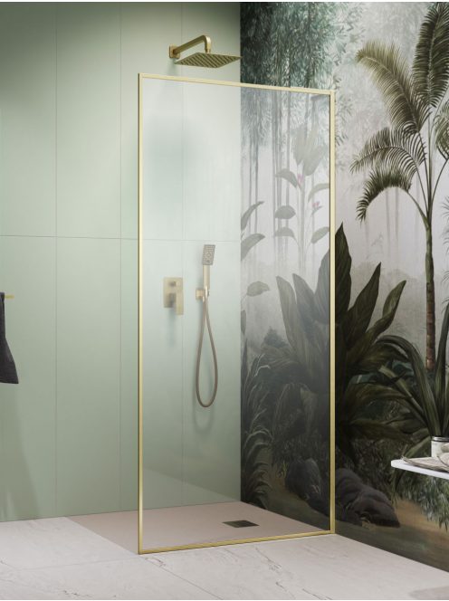 Radaway ﻿Modo F SL II Brushed Gold Walk-in szálcsiszolt arany zuhanyfal 95 átlátszó jobbos