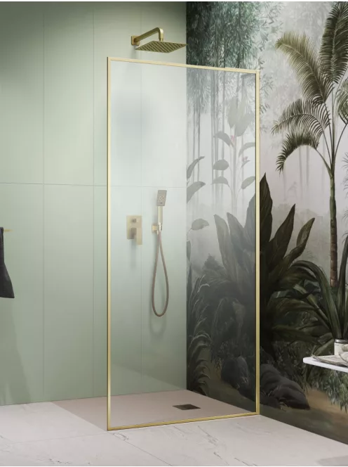 Radaway ﻿Modo F SL II Brushed Gold Walk-in szálcsiszolt arany zuhanyfal 100 átlátszó jobbos