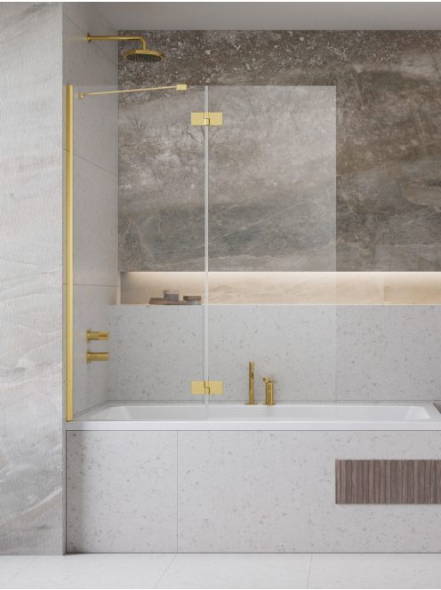 Radaway Essenza Gold ﻿PND II ﻿arany kádparaván 130 átlátszó balos