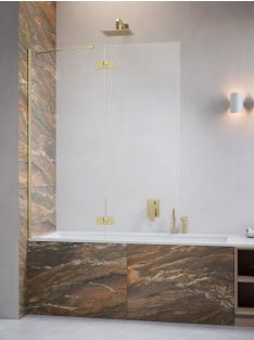   Radaway Essenza Brushed Gold ﻿PND II ﻿szálcsiszolt arany kádparaván 140 átlátszó jobbos
