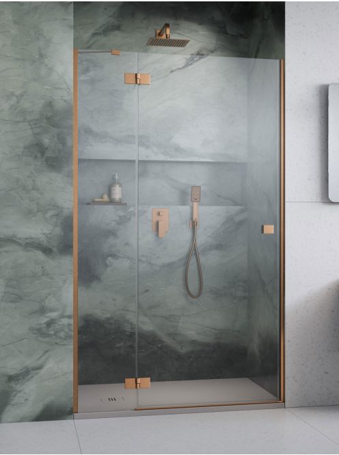 Radaway Essenza Brushed Copper ﻿DWJ ﻿szálcsiszolt réz zuhanyajtó 110 átlátszó jobbos
