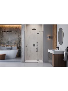   Radaway Essenza Brushed GunMetal ﻿DWJ ﻿szálcsiszolt fegyvermetál zuhanyajtó 120 átlátszó balos