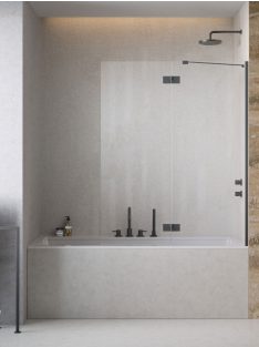   Radaway Essenza Brushed GunMetal ﻿PND II ﻿szálcsiszolt fegyvermetál kádparaván 100 átlátszó balos